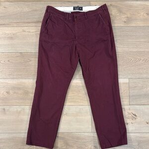 Abercrombie & Fitch Men's Kennan Straight Leg Burgundy Pants